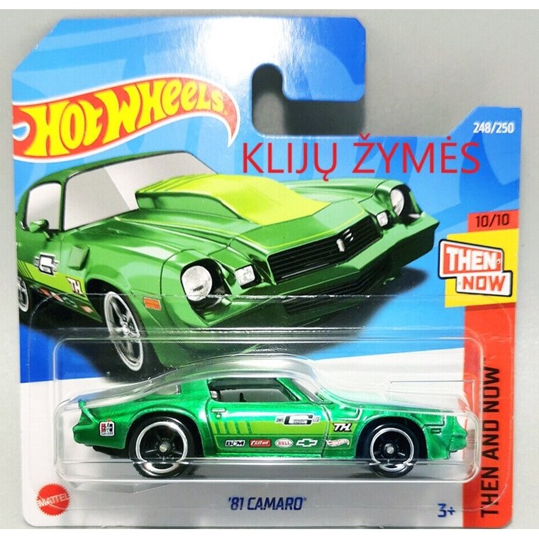 KLIJŲ ŽYMĖS!!!   Hot Wheels Mainline Modeliukas 81 Camaro Green (yra Sandėlyje)