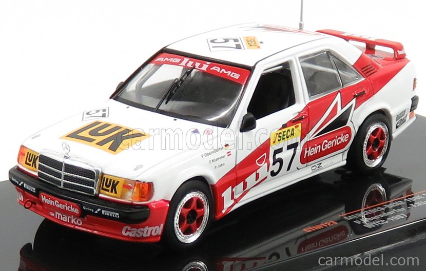 PRE-ORD3R IXO Models Modeliukas 1987 Mercedes 190E 2.3 16V #57 Oberndorfer/Klammer/John WTCC, white