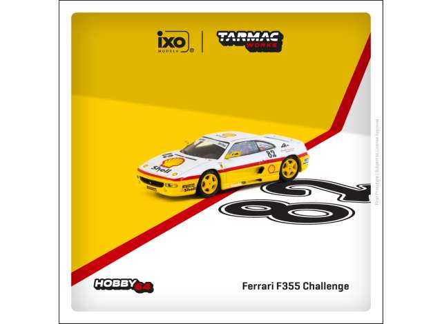 PRE-ORD3R Tarmac Modeliukas 1/64 1999 Ferrari F355 Challenge #82 D. Peter Andersen, white/yellow