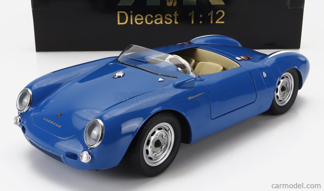 PRE-ORD3R KK Scale Modeliukas 1/12 1956 Porsche 550A Spyder, blue with white stripes