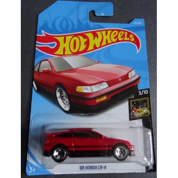 Kortelė 9/10 Hot Wheels Mainline Modeliukas 88 Honda Cr-X red Long Card (yra Sandėlyje)