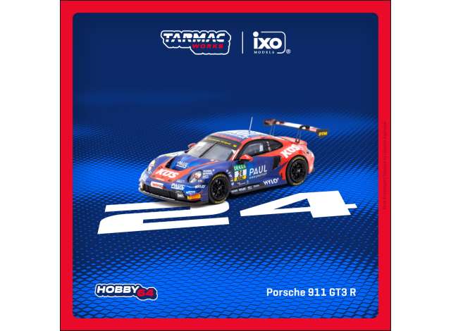 PRE-ORD3R Tarmac Modeliukas 1/64 2023 Porsche 911 GT3 R DTM #24 Ayhancan Güven, blue/red
