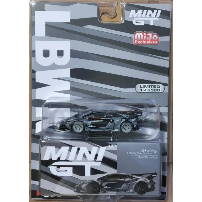 Mini GT CHASE Modeliukas LB Works Lamborghini Huracán GT, camouflage (yra Sandėlyje)