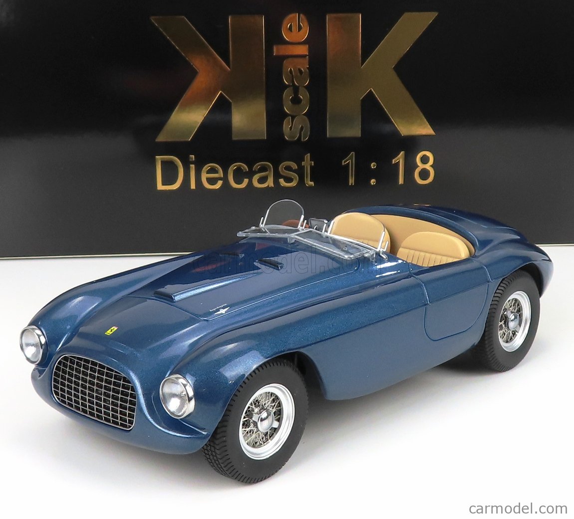 PRE-ORD3R KK Scale Modeliukas 1/18 1949 Ferrari 166 MM Barchetta, blue mettalic