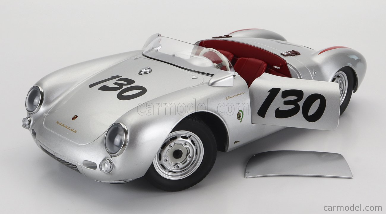 PRE-ORD3R KK Scale Modeliukas 1/12 1956 Porsche 550A Spyder #130 James Dean Little Bastard, silver