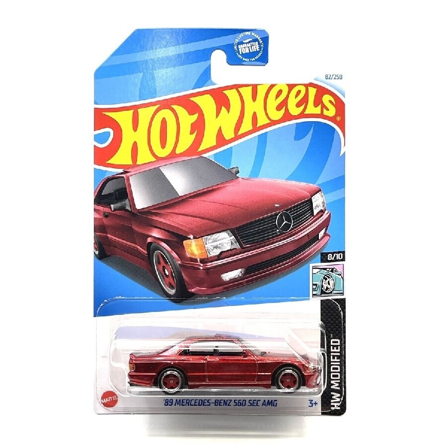 Hot Wheels Mainline STH Super Treasure Hunt Modeliukas '89 Mercedes-Benz 560 SEC AMG Red With Card Protector (yra Sandėlyje)