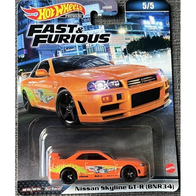 Hot Wheels Premium Modeliukas Nissan Skyline GT-R (BNR34)