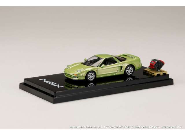PRE-ORD3R Hobby Japan Modeliukas Honda NSX Coupe with Engine Display Model, lime green metallic