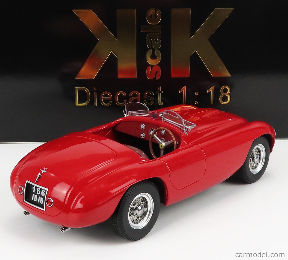 PRE-ORD3R KK Scale Modeliukas 1/18 1949 Ferrari 166 MM Barchetta, red