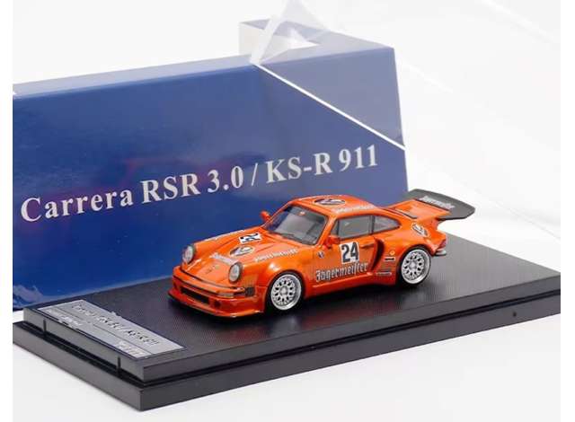 PRE-ORD3R Street Weapon Modeliukas 1/64 RWB Carrera RSR3.0/ KS-R 911 #24 *Jagermeister*, orange