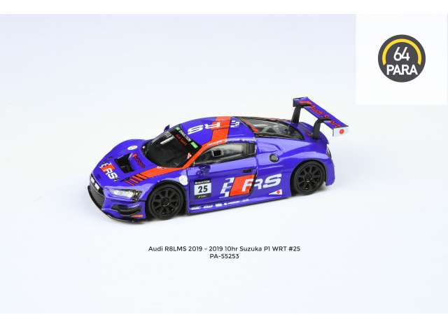 PRE-ORD3R Para64 Modeliukas 1/64 2019 Audi R8 LMS #25 10H Suzuka P1 WRT, blue/red (cars in a deluxe Acrylic window box)