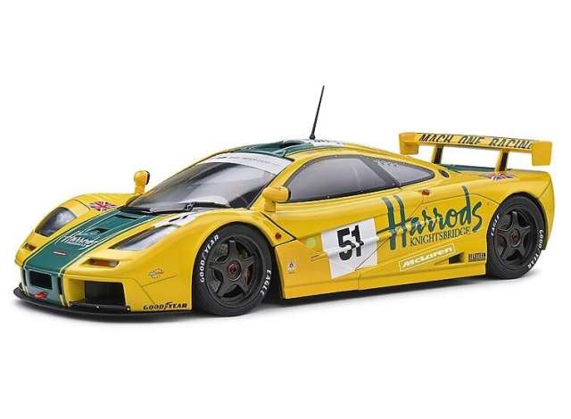 PRE-ORD3R Solido Modeliukas 1/18 1995 McLaren F1 GT-R Short Tail 24h Le Mans, yellow/green