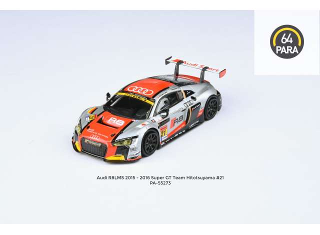 PRE-ORD3R Para64 Modeliukas 2015 Audi R8 LMS #21 2016 Super GT team Hitotsuyama (cars in a deluxe Acrylic window box)