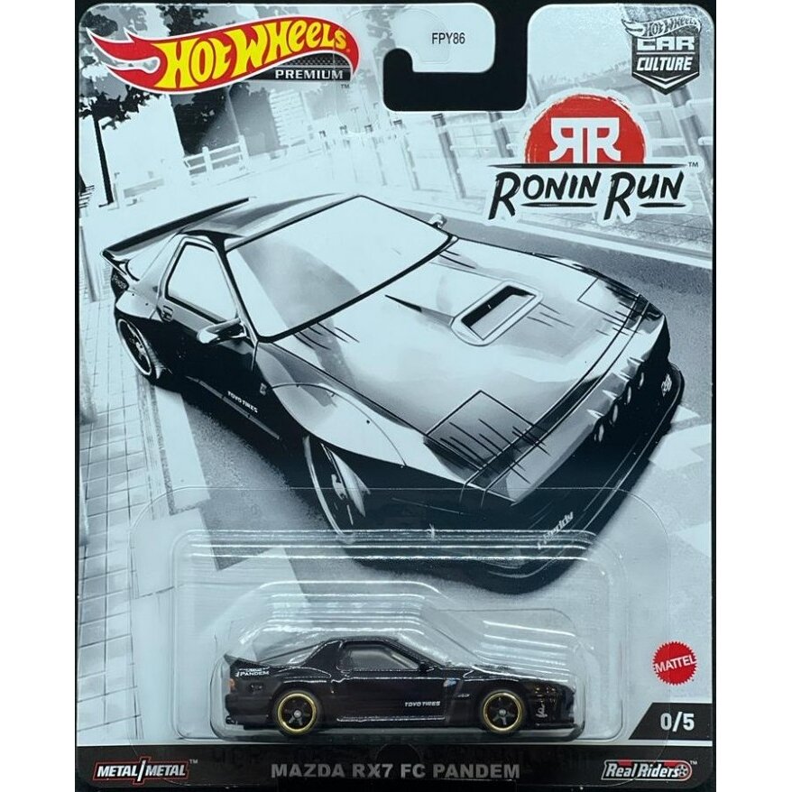 Hot Wheels Premium Ronin Run CHASE Modeliukas Mazda RX-7 FC Pandem black