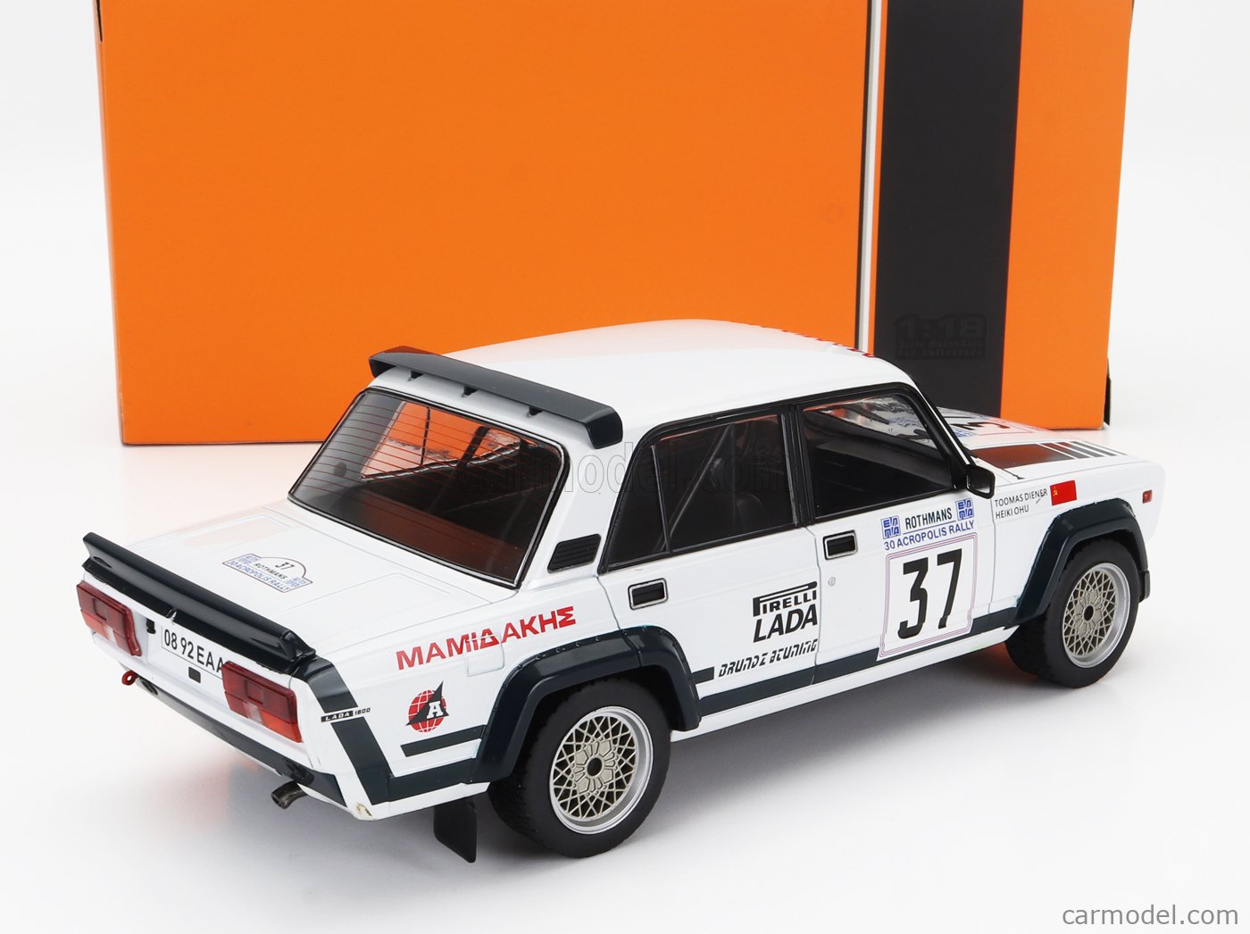 PRE-ORD3R IXO Models Modeliukas 1/18 1983 Lada 2105 VFTS #37 H.Ohu/T.Diener Rally Acropolis, white/black
