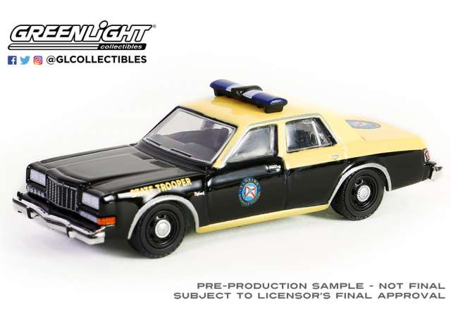 PRE-ORD3R GreenLight Modeliukas 1983 Dodge Diplomat Florida Highway Patrol State Trooper *Hot Pursuit Series 45*,