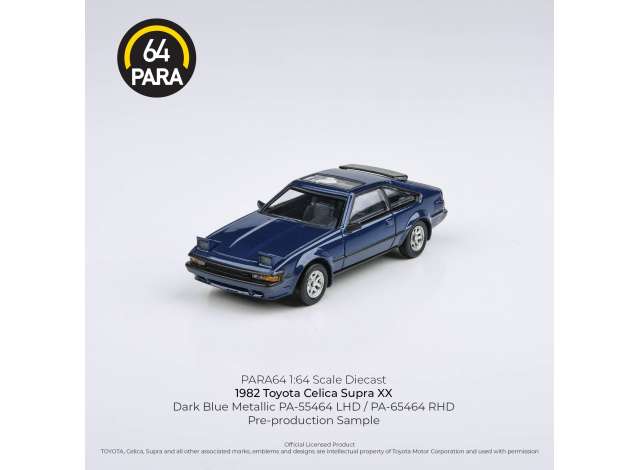 PRE-ORD3R Para64 Modeliukas 1/64 Toyota Supra Celica XX, dark blue metallic (cars in a deluxe Acrylic window box)