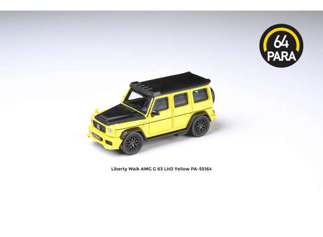 PRE-ORD3R Para64 Modeliukas 2018 Liberty Walk AMG G63, yellow (cars in a deluxe Acrylic window box)