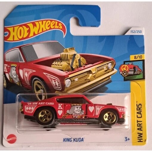 Hot Wheels Mainline Modeliukas King Kuda red short card