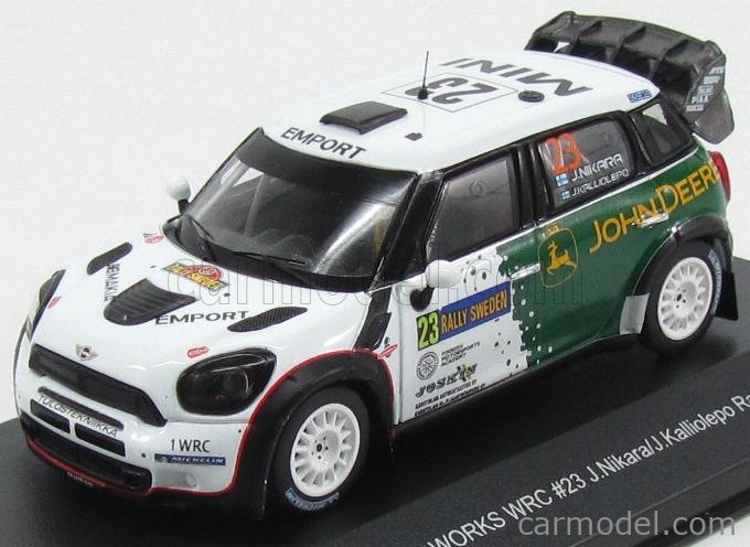 PRE-ORD3R IXO Models Modeliukas 2013 Mini John Cooper Works WRC #23 Rally Sweden Nikara/Kalliolepo, green/white