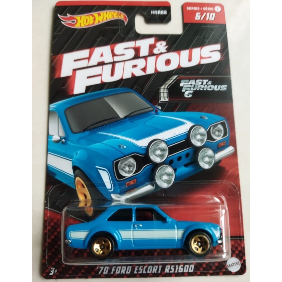 Hot Wheels Mainline Fast and Furious Modeliukas 70 Ford Escort RS1600 blue (yra Sandėlyje)