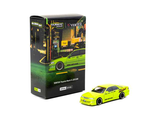 PRE-ORD3R Tarmac Modeliukas 1/64 VERTEX Toyota Mark II JZX100, light green