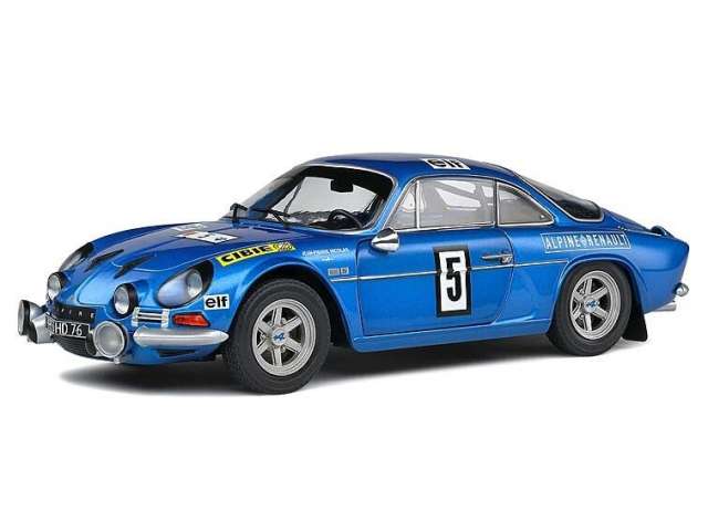 PRE-ORD3R Solido Modeliukas 1972 Alpine A110 1600S #5 Nicolas/Todt Olympia Rally, blue