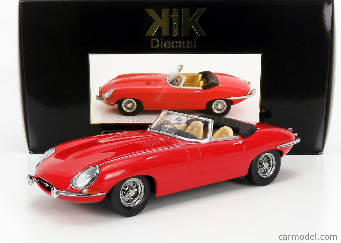 KK Scale Modeliukas 1/18 1961 Jaguar E-Type Cabrio series I Rhd, red
