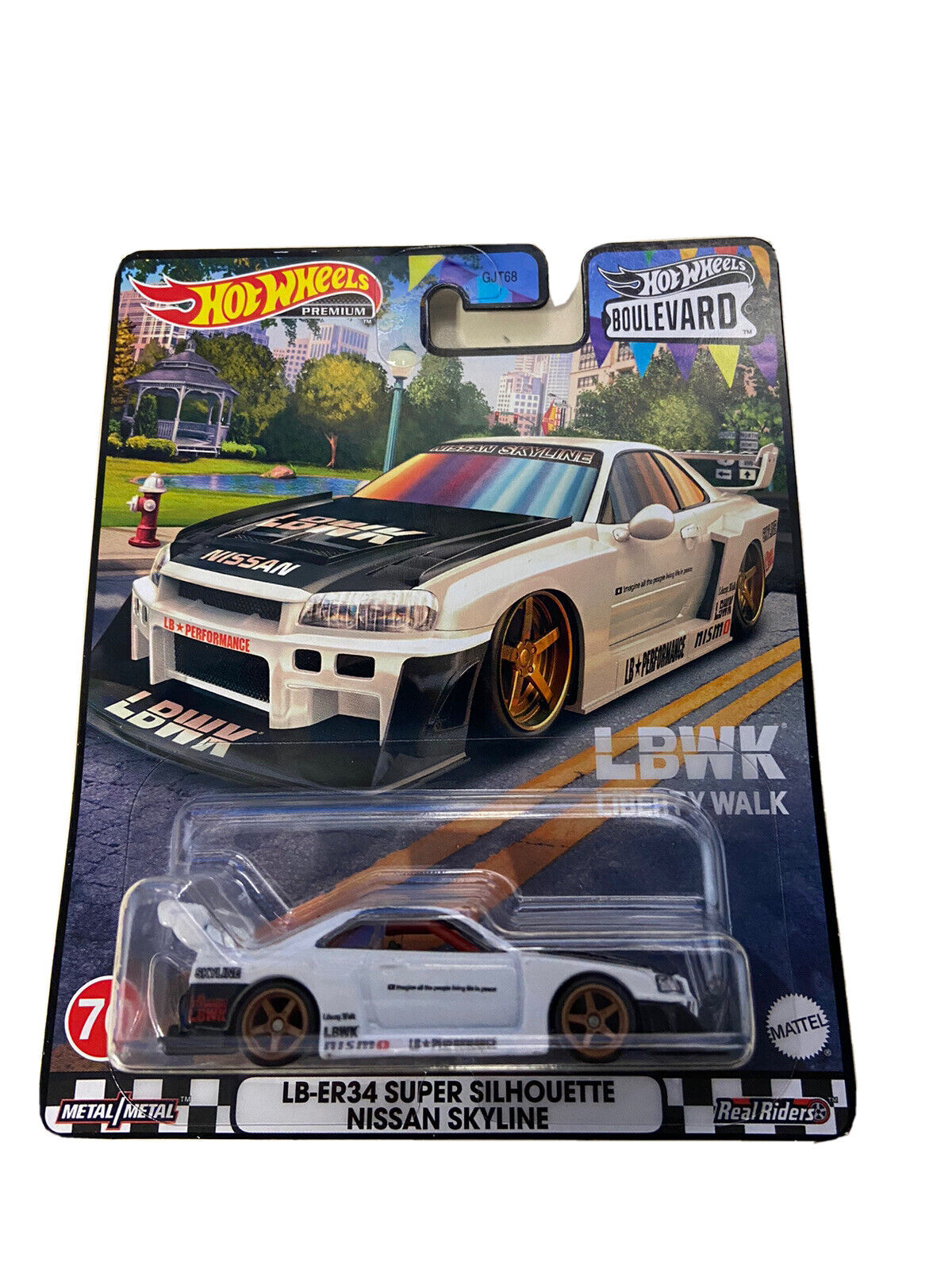 Hot Wheels Premium Boulevard Modeliukas LB-ER34 Nissan Skyline Super Silhoutte white