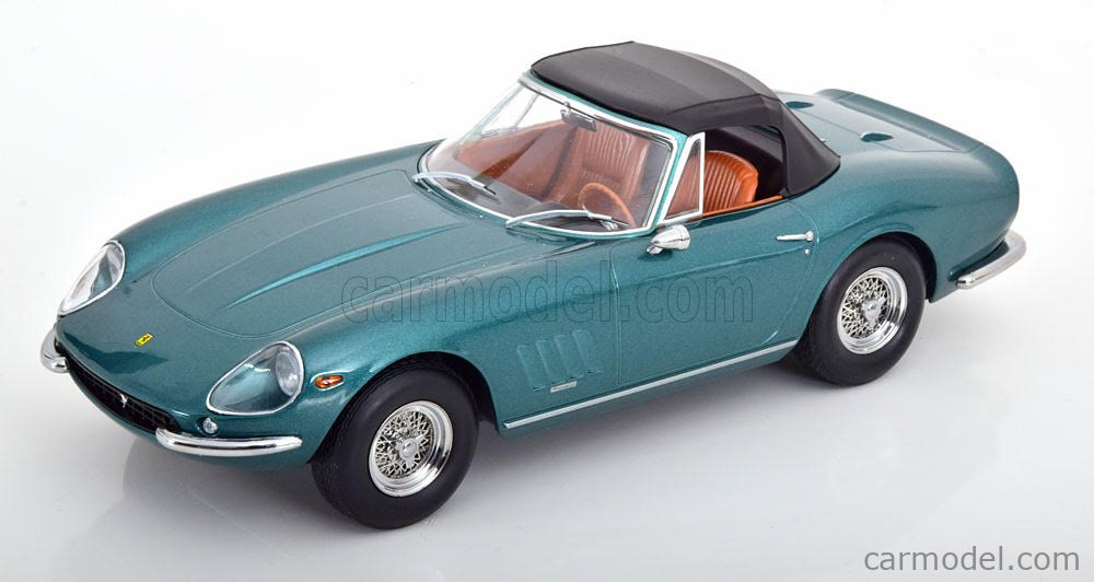 PRE-ORD3R KK Scale Modeliukas 1/18 1967 Ferrari 275 GTB 4 NART Spyder, green metallic