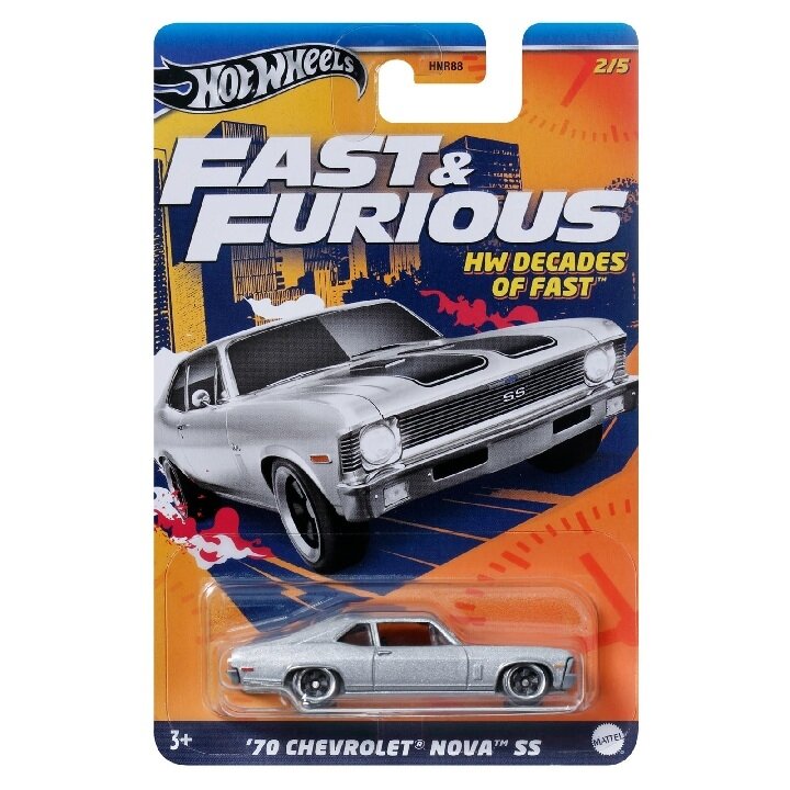 Hot Wheels Mainline Modeliukas Fast Cannon Car 1970 Chevrolet Nova SS (yra Sandėlyje)