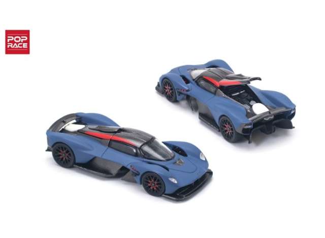 PRE-ORD3R Pop Race Modeliukas 1/64 Aston Martin Valkyrie, satin marina blue
