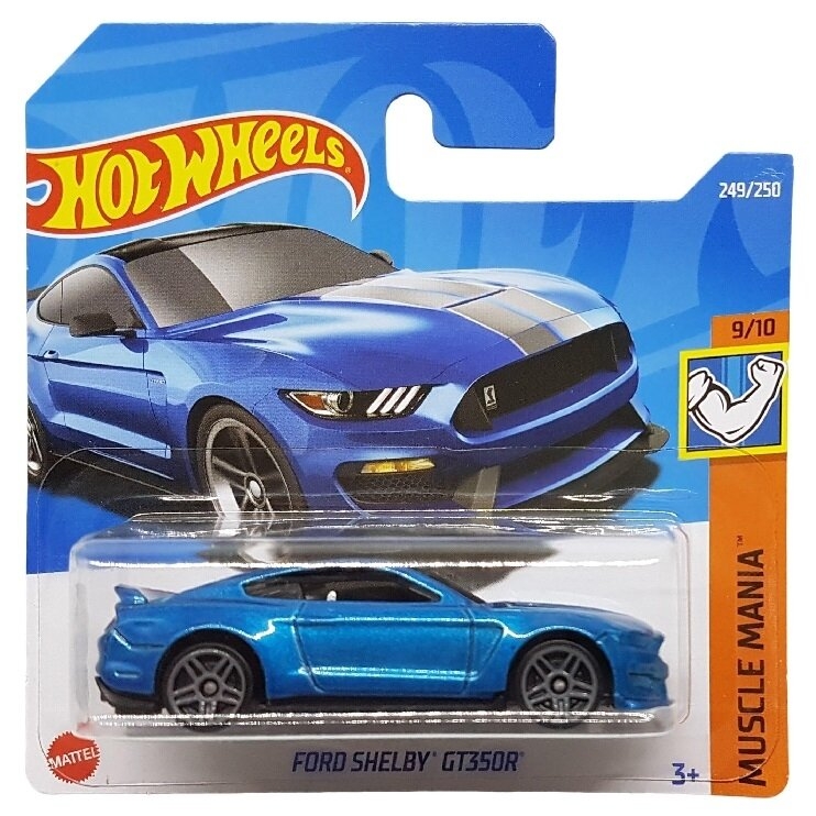 KORTELĖ 5/10 Hot Wheels Mainline Modeliukas Ford Shelby Mustang GT350R blue (yra Sandėlyje)
