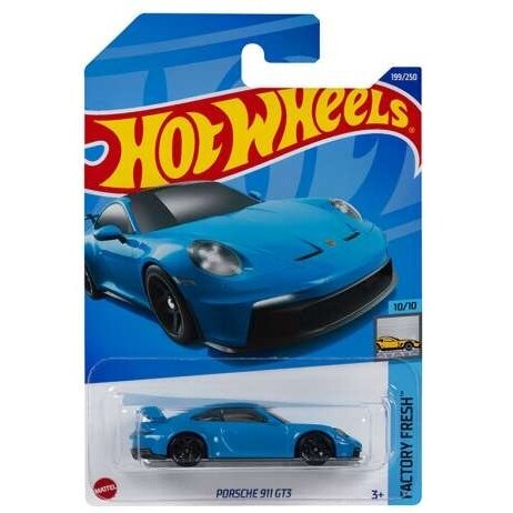 Hot Wheels Modeliukas Porsche 911 GT3, blue Long Card