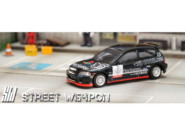 PRE-ORD3R Street Weapon Modeliukas 1/64 Honda Civic EG6 station, black