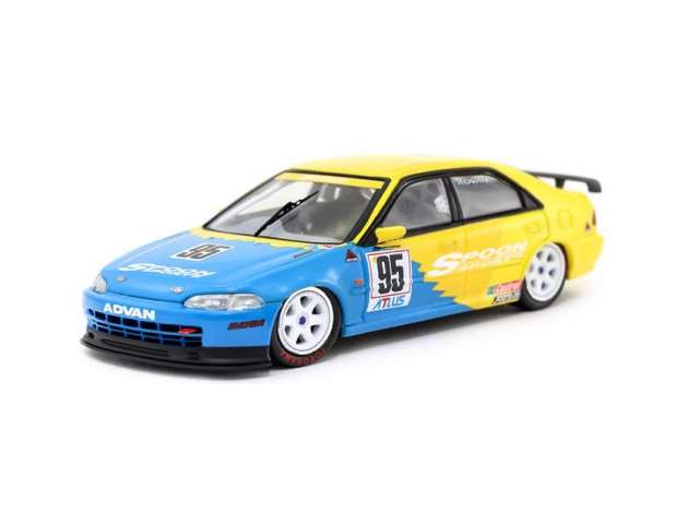 PRE-ORD3R Tarmac Modeliukas 1/43 Honda Civic EG9 Macau GP #95 *Spoon*, yellow/blue