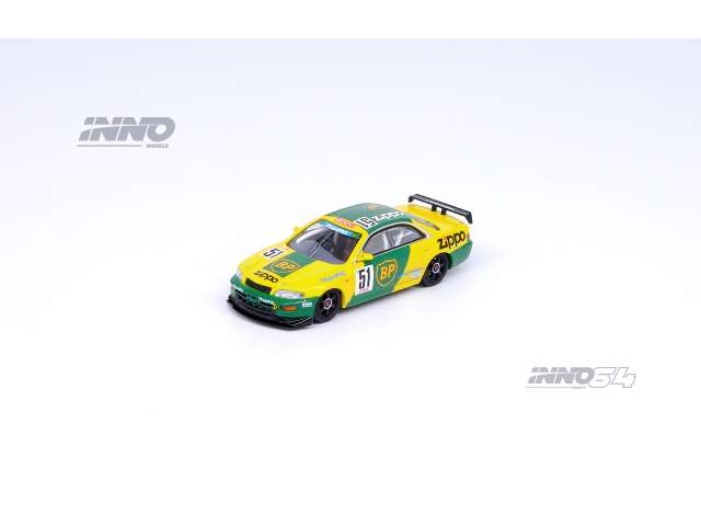 PRE-ORD3R Inno64 Modeliukas 1995 Toyota Corona EXIV #51 *BP/Zippo* JTCC. yellow/green