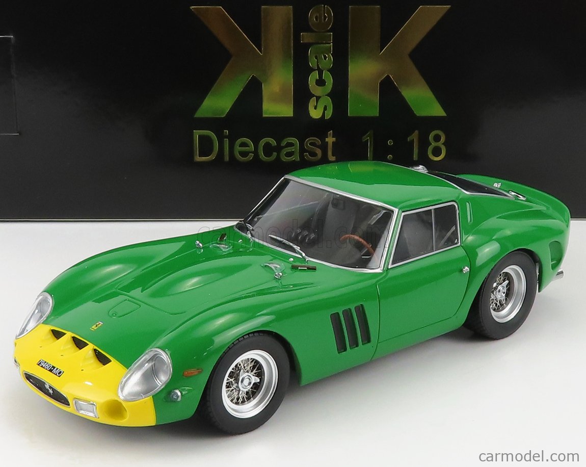 KK Scale Modeliukas 1/18 1962 Ferrari 250 GTO, green/yellow