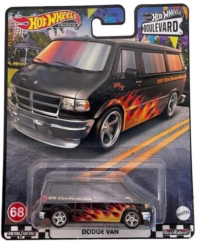Hot Wheels Premium Boulevard Modeliukas Dodge Van Black Fire (yra Sandėlyje)