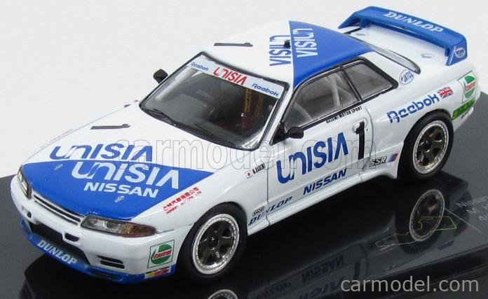 PRE-ORD3R IXO Models Modeliukas 1991 Nissan GT/R R32 Macau Guia Race Hasemi, white-blue