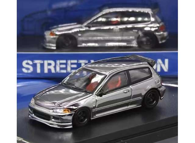Street Weapon Modeliukas 1/64 Honda Civic EG6, chrome (yra Sandėlyje)