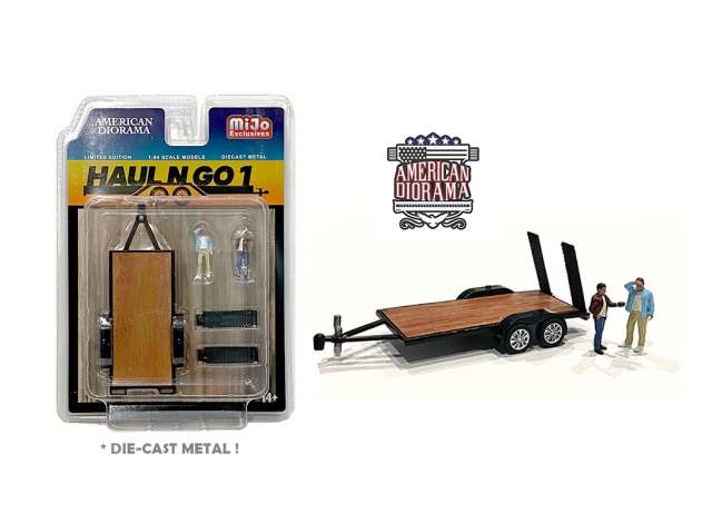 American Diorama Figūrėlės Haul-N-Go set 1 Trailer (diecast) & 2 figures (Car Not Included !!)