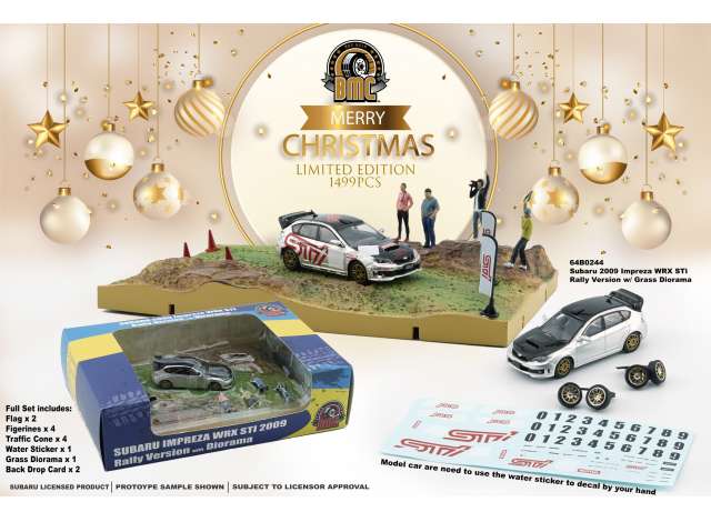 BM Creations Modeliukas Subaru Impreza WRX STi 2009 with Grass Rally Diorama Country Side.