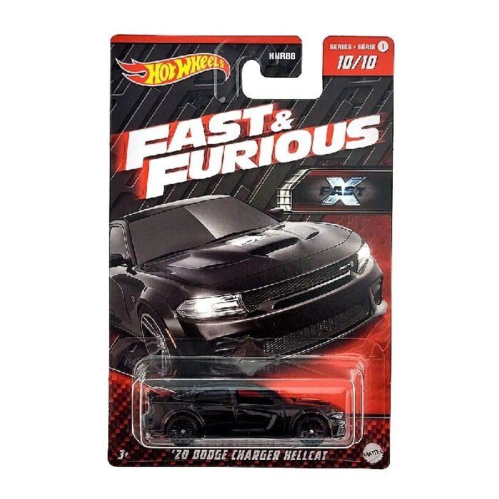 Hot Wheels Mainline Fast and Furious Modeliukas 2020 Dodge Charger Hellcat Black
