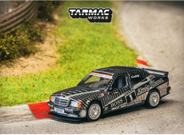 Tarmac Modeliukas 1/64 1989 Mercedes-Benz 190 E 2.5-16 EVO 1 #1 Klaus Ludwig, DTM 1989, black/silver/red