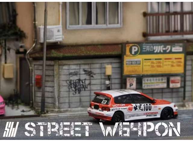 PRE-ORD3R Street Weapon Modeliukas 1/64 Honda Civic EG6, white/red/black