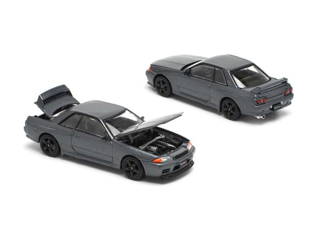 Pop Race Modeliukas 1/64 Nissan Skyline GT-R R32, gun metal metallic (yra Sandėlyje)