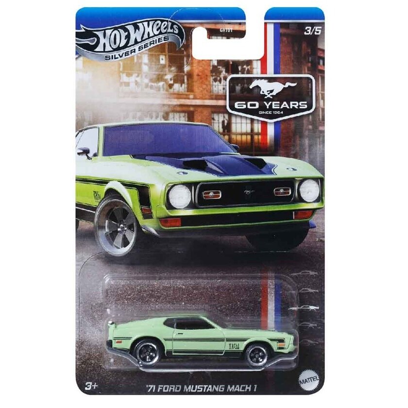 Hot Wheels Mainline Ford Mustang Celebration Modeliukas 1971 Ford Mustang Mach I 3/5 (yra Sandėlyje)