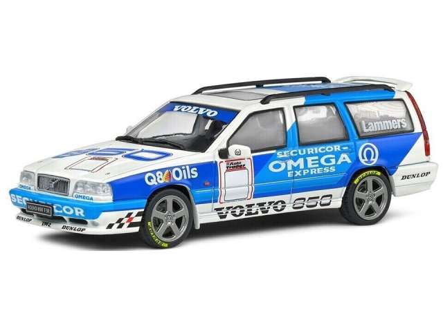 PRE-ORD3R Solido Modeliukas 1/43 1995 Volvo 850 T5-R Tribute White, white/blue