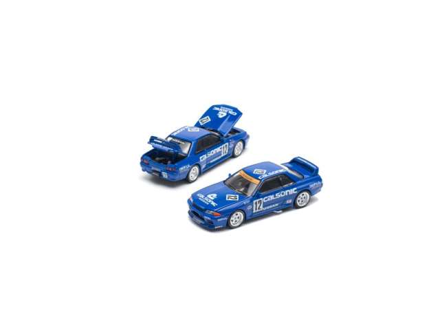Pop Race Modeliukas 1/64 Nissan Skyline GT-R R32 JTC 1990 Calsonic #12, blue